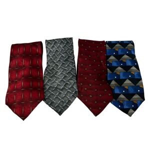 Grateful Dead Necktie Tie Mens Multicolor Silk Geometric Music Art Lot of 4